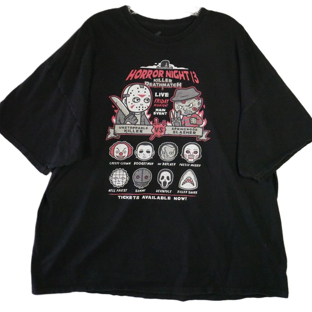 Teefury Freddy Vs Jason T-Shirt Unisex Adult Size 3XL Funny Killer Deathmach